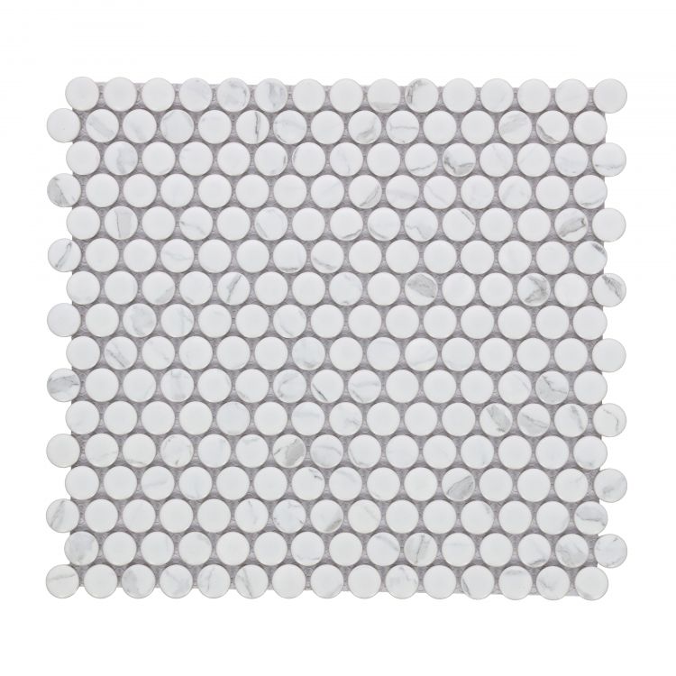 Penny Round Statuario Matte 11.5 x 12.25